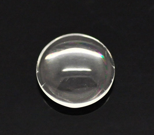 CA279B - Lot of 100 Circle Clear Round Glass Dome Seals Tiles - 8mm (0.3 in)