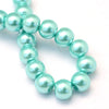BD207 - 12mm Teal Blue Green Glass Pearl Imitation Round Beads - 16 inch strand (Approx. 30 Beads)