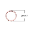 J120 - 10 pcs. Rose Gold Plated Split Rings Key Rings - 25mm (1 inch) - 2.4mm Thick