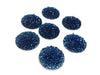CA634 - 10 pcs Druzy Resin Embellishment Cabochons Starry Blue - 25mm (1 inch) - Dome Style