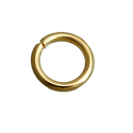 J151 - 50 pcs 304 Stainless Steel Open Jump Rings 5mm - 20 Gauge (0.8mm Thick) - Gold Plated - High Quality!