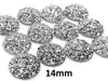CA676 - 10 pcs Druzy Resin Embellishment Cabochons Silver - 14mm - Dome Circle