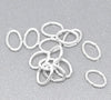 J113A -1000 pcs Silver Plated Oval Open Jump Rings - 5.5x4mm - 21 Gauge