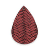 P1074 - 10 pcs Red Faux Leather Dangle Charms Pendants - Teardrop Braided Weave - 56mm (2.2") - Great for Light Earrings or Dangles! Double-Sided