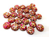 CA574 - 10 pcs Druzy Resin Embellishment Cabochons - 12mm - Glitter Style - Pink, Yellow and Silver