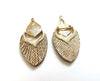 MP0007 - 10 pcs. Metal and Faux Leather Dangle Charms Pendants - Bronze - Gold Hardware - 61mm (2.4")