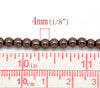 BD067 - 4mm Brown Coffee Glass Pearl Imitation Round Beads - 32 inch strand