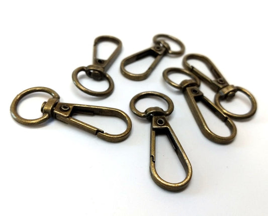 CL149 - LARGE - 20 pcs. Antique Bronze Lobster Swivel Clasps for Key Ring - 45mm x 18mm - Claw Clasps - Dog Clips