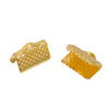 CR045 - 100 pcs. Gold Plated Textured Ribbon Crimp End Caps - 10mm x 8mm - Great for 3/8" (10mm) Ribbons and Cords!