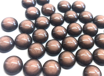 CA758 - 10 pcs Druzy Resin Embellishment Cabochons - 12mm - Gleam Style - Black and Brown - Bicolor