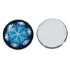 CA365 - 10 pcs Circle Blue Snowflake Glass Round Dome Seals Tiles Cabochons - 18mm