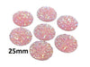 CA834 - 10 pcs Druzy Resin Embellishment Cabochons Light Pink Blush Multicolor - 25mm (1 inch) - Dome Style