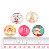 CA881 - 50 pcs Assortment of Circle Christmas Glass Round Dome Seals Tiles Cabochons - 25mm (1 inch) - Box Included