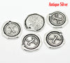 P114 - 5pcs. Antique Silver LARGE Letter "X" Alphabet Letter - 18mm x18mm - Wax Design
