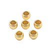 BD751 - 10 pcs Gold Plated Smooth Drum METAL Spacer Beads - MATTE - 7mm x 6mm - Large Hole: 4.6mm - Fits European Cords!