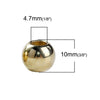 BD262 - 100 pcs Gold Plated Smooth Ball Spacer Beads - 10mm - Large Hole: 4.7mm - Fits European Cords and Paracord!