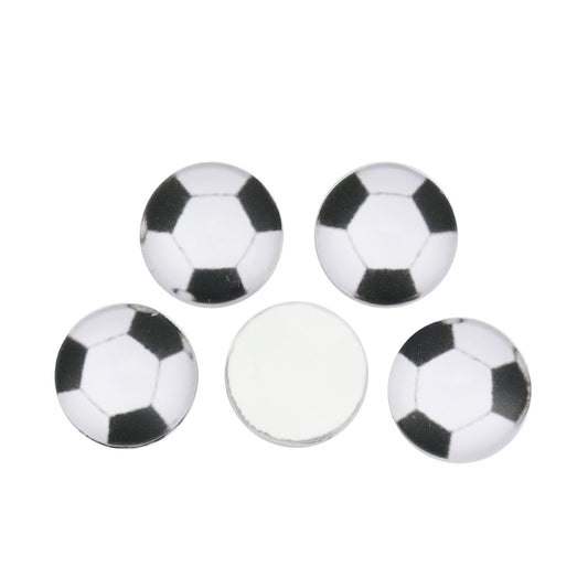 CA729 - 10 pcs Circle Soccer Ball Sports Glass Round Dome Seals Tiles Cabochons - 10mm