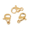 CL089 - 5 pcs. Stainless Steel Lobster Clasps - 10mm x 6mm - Claw Clasps - Hypoallergenic! Tarnish Resistant! - Gold Plated