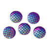 CA440 - 10 pcs Mermaid Fish Scales Resin Carved Embellishment Cabochons Purple AB - 16mm (5/8 in)