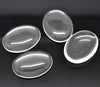 CA702A - 20 pcs. Oval Clear Round Glass Dome Seals Tiles - 25x18mm (1 x 0.71 in) - 25mm x 18mm