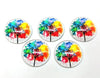 CA802 -  5 pcs Circle Rainbow Tree Glass Round Dome Seals Tiles Cabochons - 25mm (1 inch) - Nature