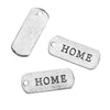P355A - 30 pcs. Antique Silver "Home" Rectangle Charms Pendants - 21mm x 8mm