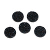 CA091 - 10 pcs Druzy Resin Embellishment Cabochons Sparkly Black - 18mm - Circle Round