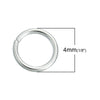 J079 - 5 pcs 925 Sterling Silver Open Jump Rings - 4mm - 22 Gauge - Platinum Plated