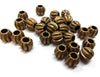 BD720 - 25 pcs Antique Brass Corrugated Striped METAL Ball Spacer Beads - 12mm - Large Hole: 5.5mm - Fits European Cords and Paracord!