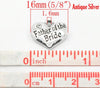 P071 - 10 pcs. Antique Silver "Father of the Bride" charm with rhinestone - 16mm X 14mm