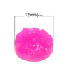 CA126 - 10 pcs Druzy Resin Embellishment Cabochons Hot Pink fuchsia Neon - 12mm (1/2 in)