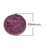 CA149 - 10 pcs Druzy Resin Embellishment Cabochons Sparkly Purple - 12mm (1/2 in)