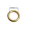 J151 - 50 pcs 304 Stainless Steel Open Jump Rings 5mm - 20 Gauge (0.8mm Thick) - Gold Plated - High Quality!