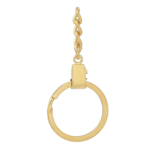 J251 - 20 pcs. Gold Plated Circle Split Jump Rings Key Rings with Chain - 64mm x 30mm (2 1/2" x 1 1/8")