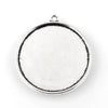 P445 - 10 pcs. Antique Silver Circle Round Bezel Cabochon Pendant Tags Trays - 30mm Glue Pad Setting Housing Cups - Single Sided