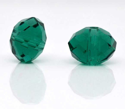 BD657 - 20 pcs. Malachite Green Crystal Quartz Faceted Rondelle Beads - 8mm - Hole Size: 1.3mm