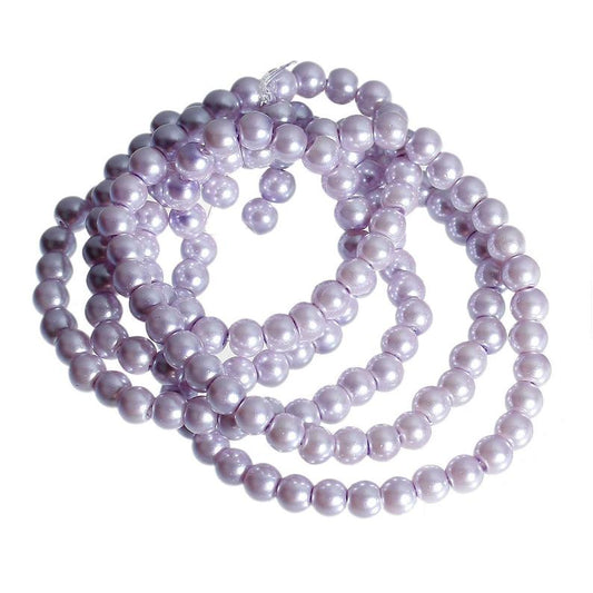 BD746 - 8mm Pastel Light Purple Glass Pearl Imitation Round Beads - 32 inch strand - Approx. 105 beads per strand - Hole Size: 1mm