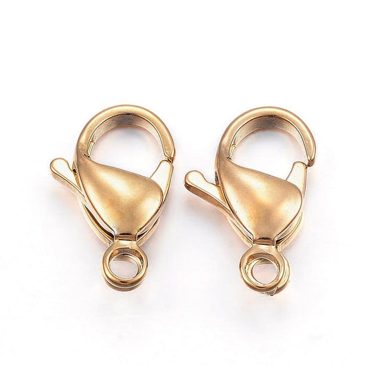 CL066 - 13mm x 8mm - Claw Clasps - Hypoallergenic! Tarnish Resistant! - Gold Plated