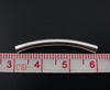 BD539 - 200 pcs. Silver Plated Noodle Tube Long Thin Smooth Curved Beads - 30mm x 3mm (1 1/8") - Made of Copper! High Quality! Hole Size: 2.5mm