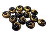 10 pcs Druzy Resin Embellishment Cabochons - 12mm - Bi Color Style - Black and Gold - Multicolor