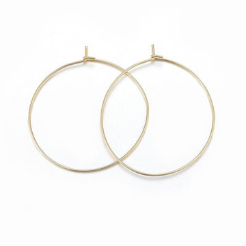 W032 - 10 pcs. 304 Stainless Steel Gold Plated Wine Charm / Earwire Hoop Rings - 40mm (1.57") - 20 Gauge (0.8mm Thick) - Style B