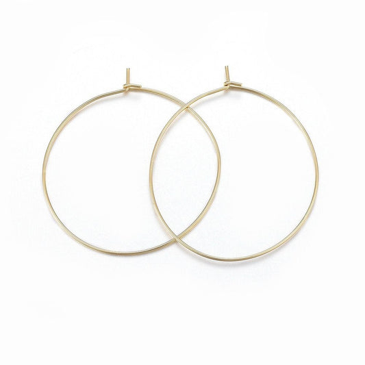 W032 - 10 pcs. 304 Stainless Steel Gold Plated Wine Charm / Earwire Hoop Rings - 40mm (1.57") - 20 Gauge (0.8mm Thick) - Style B