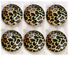 CA785 - 10 pcs Circle Leopard Glass Round Dome Seals Tiles Cabochons - 10mm - Yellow