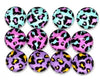 CA801 - 12 pcs Assortment of Circle Leopard Glass Round Dome Seals Tiles Cabochons - 12mm - Set 2