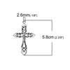 P1158 - 5 pcs. Antique Silver Celtic Knot Cross Charms Connectors Pendants - 58mm x 36mm (2 1/4"x 1 3/8")