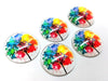 CA802 -  5 pcs Circle Rainbow Tree Glass Round Dome Seals Tiles Cabochons - 25mm (1 inch) - Nature