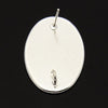 E411 - 10 pcs. Silver Plated Earring Tacks Posts Studs Settings Bezels Cabochons - Oval - 25mm x 18mm Glue Pad Setting