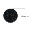 CA091 - 10 pcs Druzy Resin Embellishment Cabochons Sparkly Black - 18mm - Circle Round
