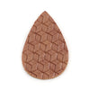 P1106 - 10 pcs. Brown Orange Faux Leather Dangle Charms Pendants - Teardrop Weave - 56mm (2.2") - Great for Light Earrings or Dangles! Double-Sided