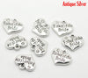 P071 - 10 pcs. Antique Silver "Father of the Bride" charm with rhinestone - 16mm X 14mm